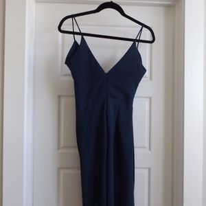 Donna Mizani Long Blue dress Spaghetti Strap
